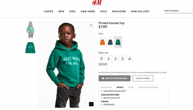 H&amp;M racistische trui