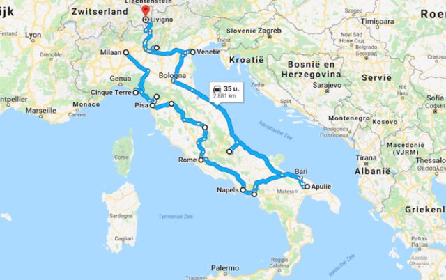 roadtrip route