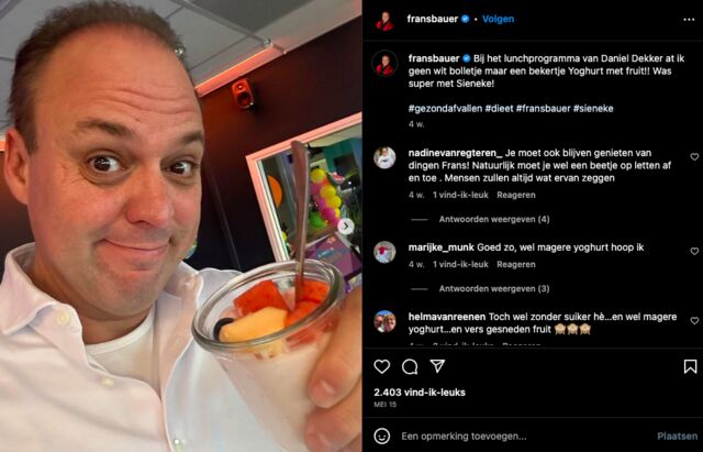 frans bauer dieet gezonde voeding