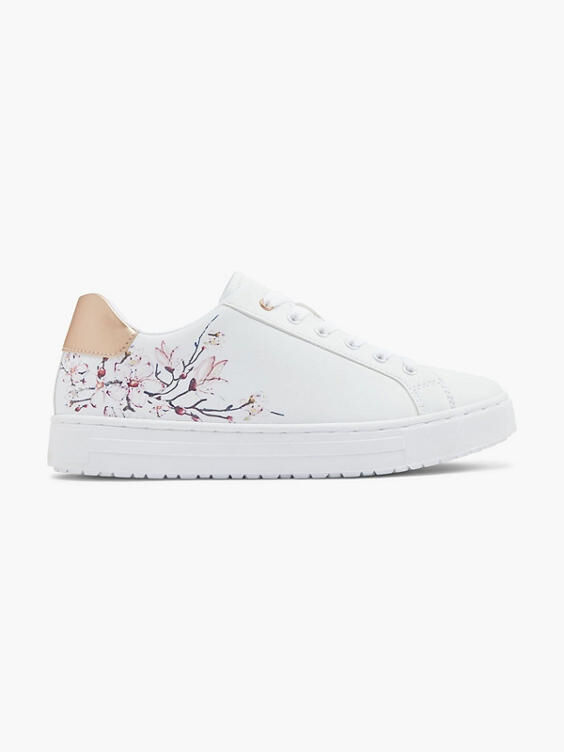 Witte sneaker bloemenprint