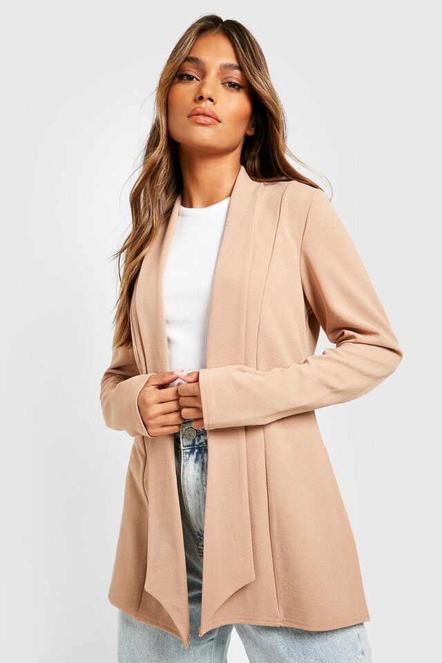 Camel beige Getailleerde Basic Jersey Blazer image number 1