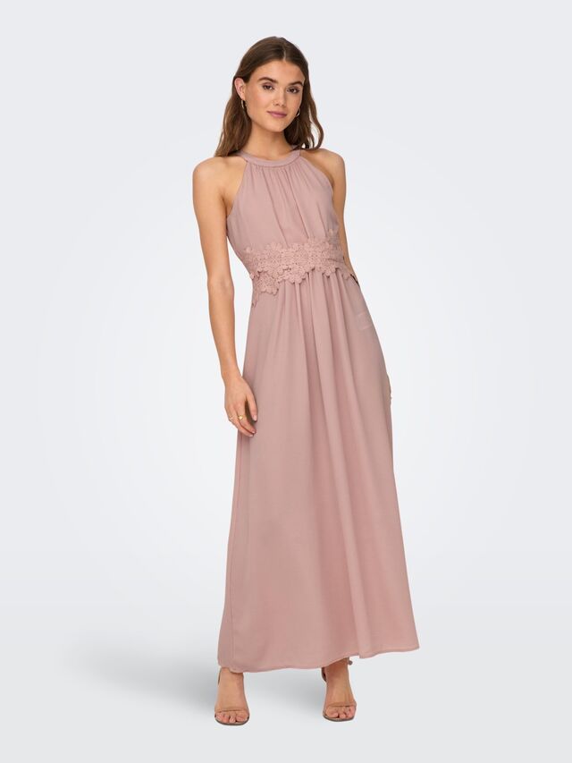 ONLY Relaxed fit Halternek Midi-jurk - Misty Rose - 15304689