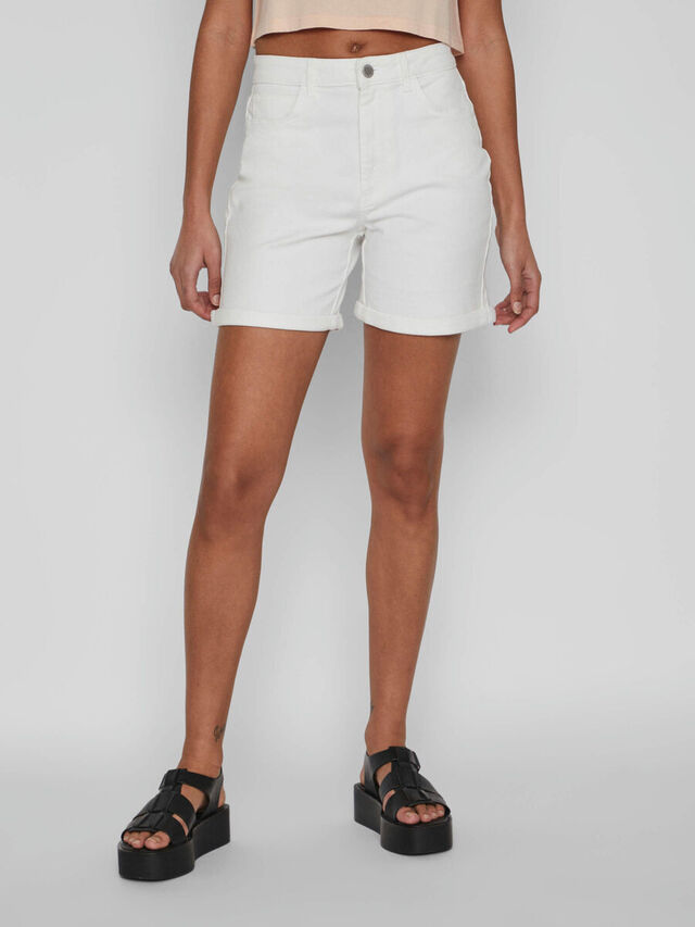 Vila HIGH-WAIST DENIM SHORT, White Denim, highres - 14084721_WhiteDenim_003.jpg