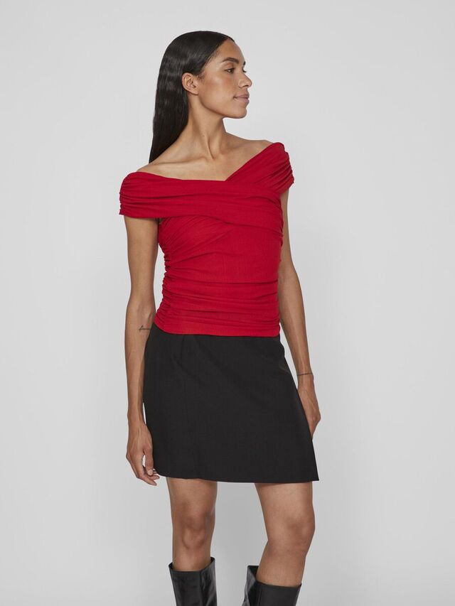 Vila RUCHES OFF-SHOULDER TOP, Equestrian Red, highres - 14090214_EquestrianRed_003.jpg