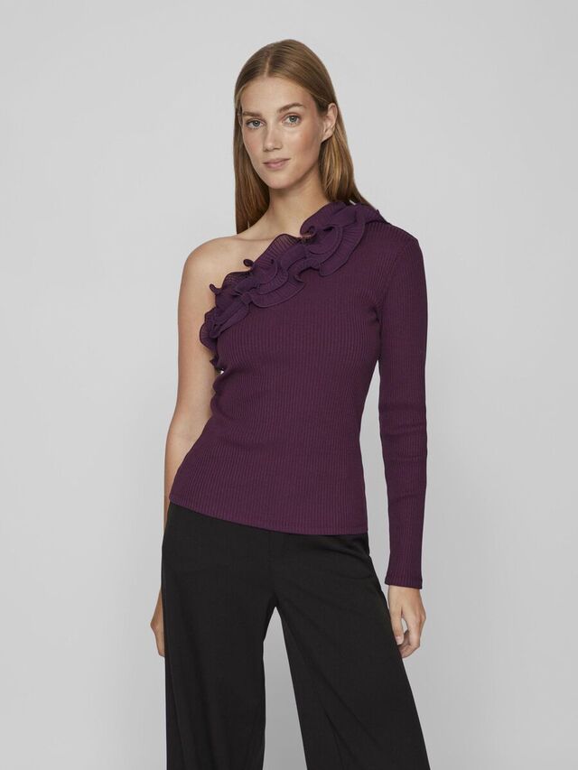 Vila ONE-SHOULDER TOP, Winter Bloom, highres - 14089992_WinterBloom_003.jpg