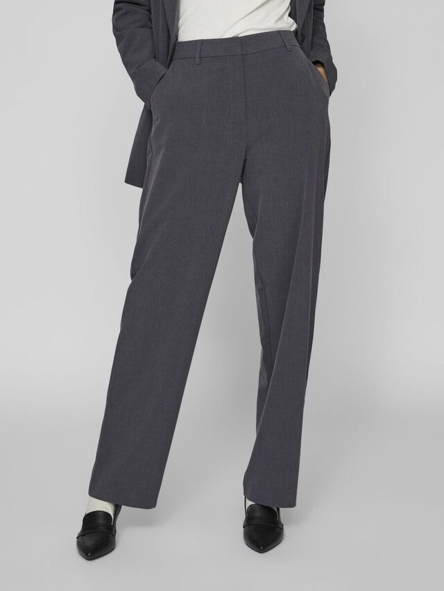 Vila HIGH-WAIST BROEK, Dark Grey Melange, highres - 14094565_DarkGreyMelange_003.jpg