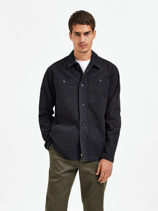 Selected ONTSPANNEN OVERSHIRT, Black, highres - 16085233_Black_003.jpg