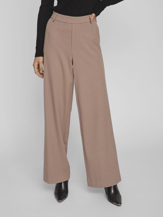 Vila HIGH-WAIST WIDE LEG BROEK, Brown Lentil, highres - 14087407_BrownLentil_003.jpg