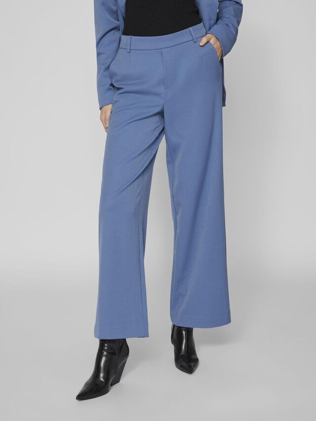 Vila HIGH-WAIST WIDE LEG BROEK, Coronet Blue, highres - 14087407_CoronetBlue_003.jpg