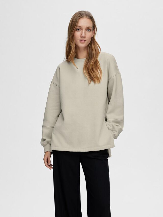 Selected OVERSIZED SWEATSHIRT, Oatmeal, highres - 16092304_Oatmeal_003.jpg