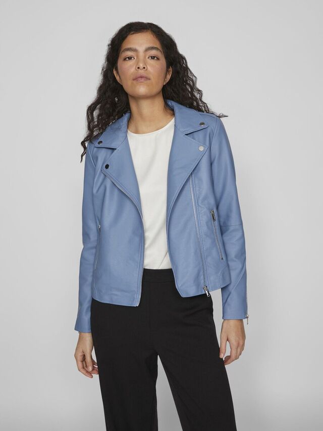 Vila BIKER-TYYLINEN IMITATIELEREN JACK, Coronet Blue, highres - 14044851_CoronetBlue_003.jpg