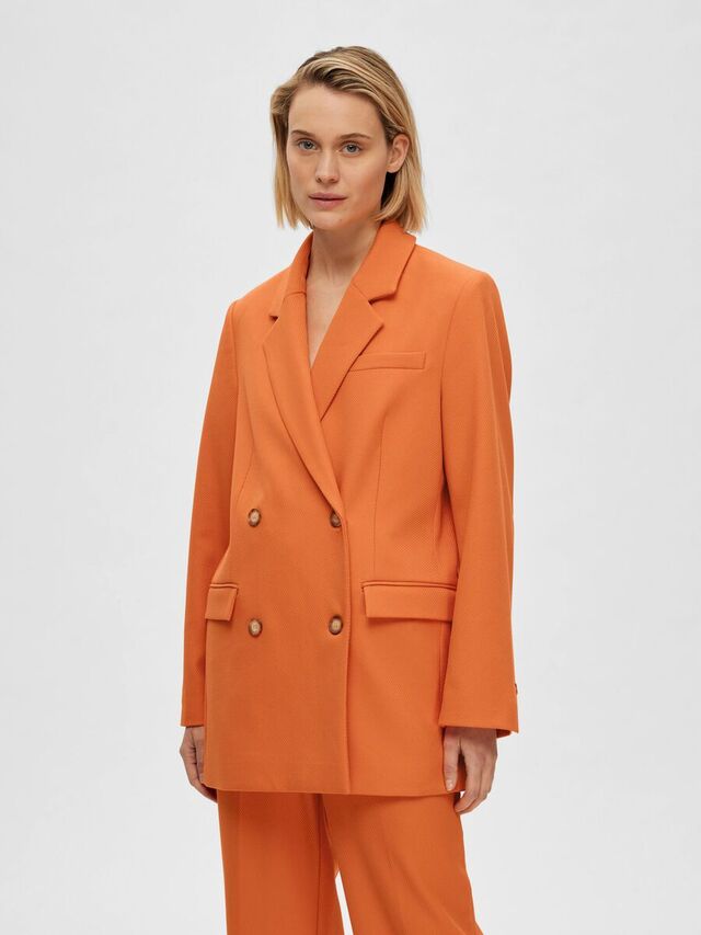 Selected OVERSIZED CURVE DOUBLE-BREASTED BLAZER, Orangeade, highres - 16090442_Orangeade_003.jpg