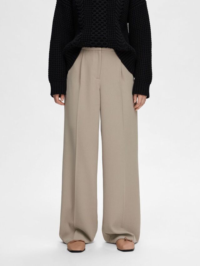 Selected GEWEVEN WIDE LEG BROEK, Greige, highres - 16089912_Greige_003.jpg