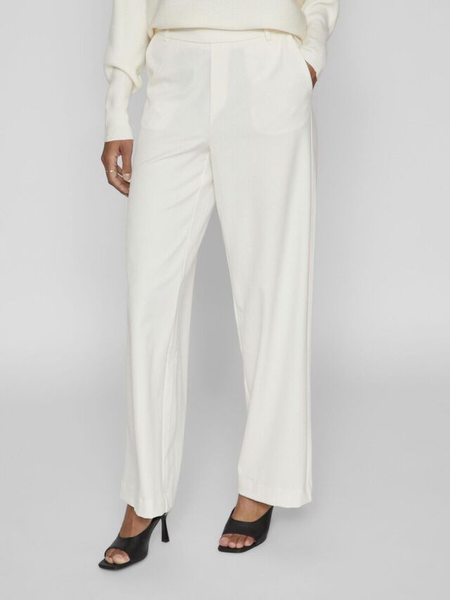 Vila HIGH-WAIST WIDE LEG BROEK, Egret, highres - 14087407_Egret_003.jpg