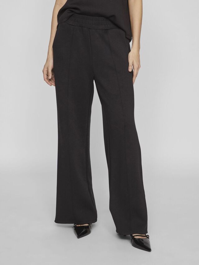 Vila HIGH-WAIST WIDE LEG BROEK, Black, highres - 14100439_Black_003.jpg