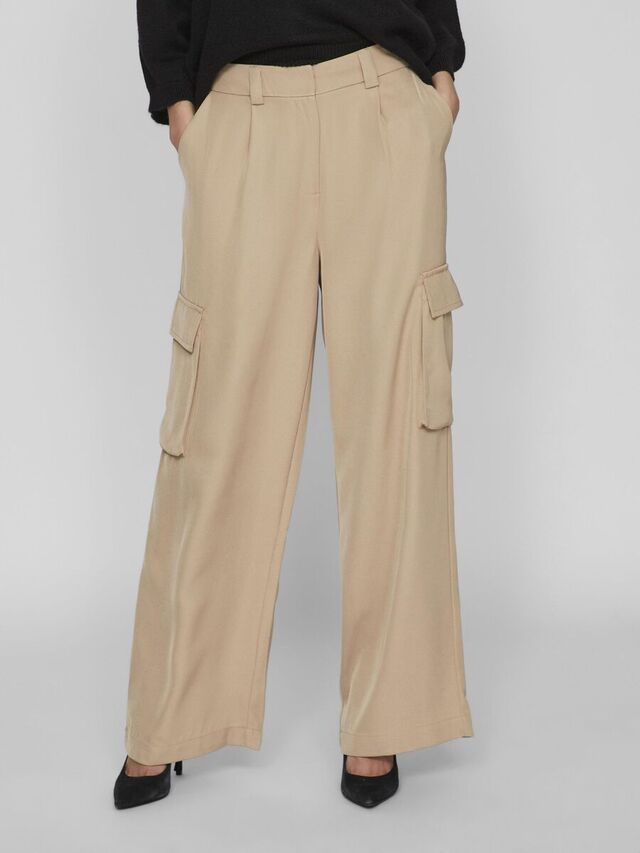 Vila WIDE-FIT CARGO BROEK, Cornstalk, highres - 14093637_Cornstalk_003.jpg