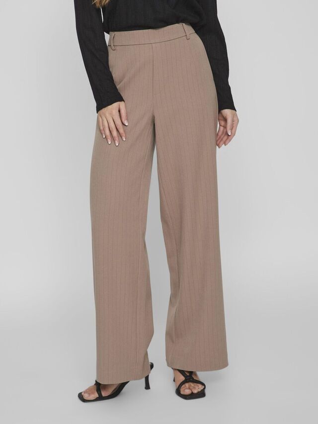 Vila KRIJTSTREEP HIGH-WAIST BROEK, Brown Lentil, highres - 14089556_BrownLentil_1058334_003.jpg