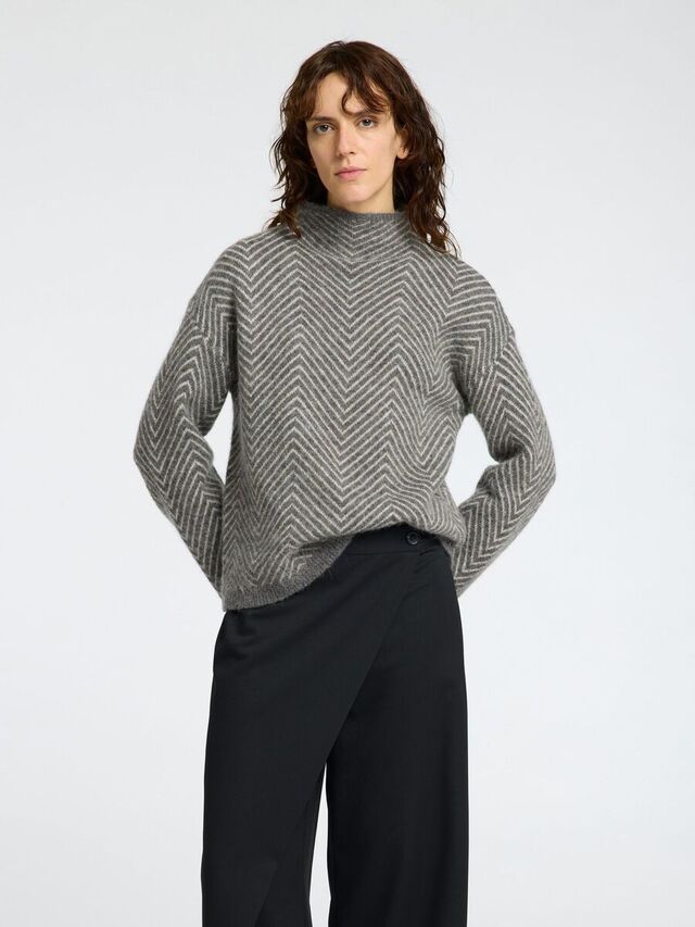 Selected VISGRAAT WOLMIX SWEATER, Medium Grey Melange, highres - 16096952_MediumGreyMelange_1169756_003.jpg