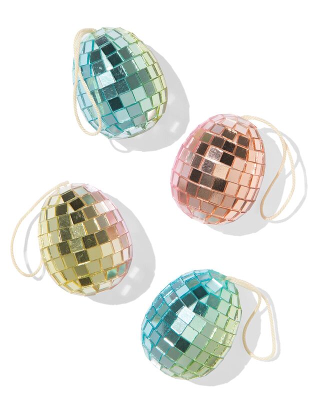 paashangers 11x9x4cm disco ei - 4 stuks - 25800172 - HEMA