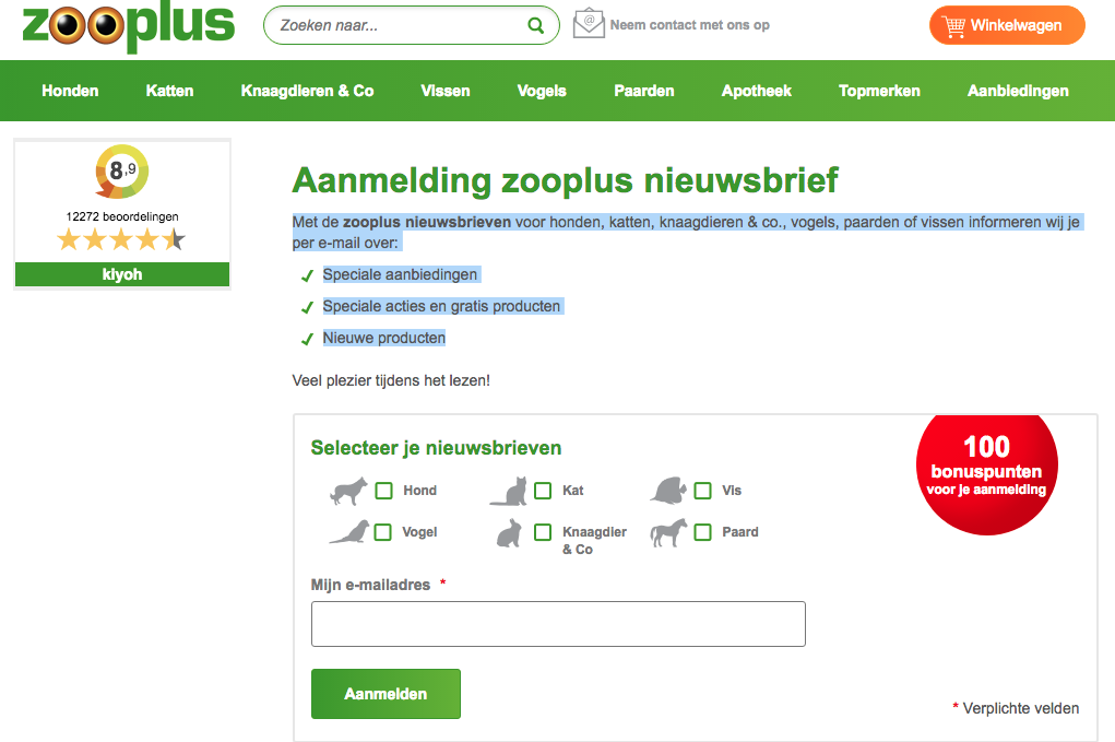 totaal Het koud krijgen overal Zooplus kortingscode: 25% korting op dierenproducten • Ze.nl